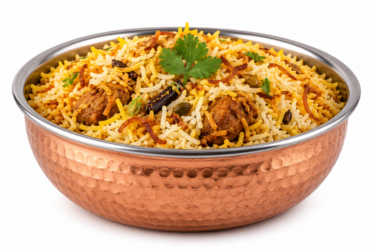 Shon Enterprises Stainless Steel Handi Serving Bowl 6 Inch Double Layer Copper Finish | Indian Curry & Biryani Serving Dish | Restaurant Style Handi Bowl for Home, Hotel & Catering Use