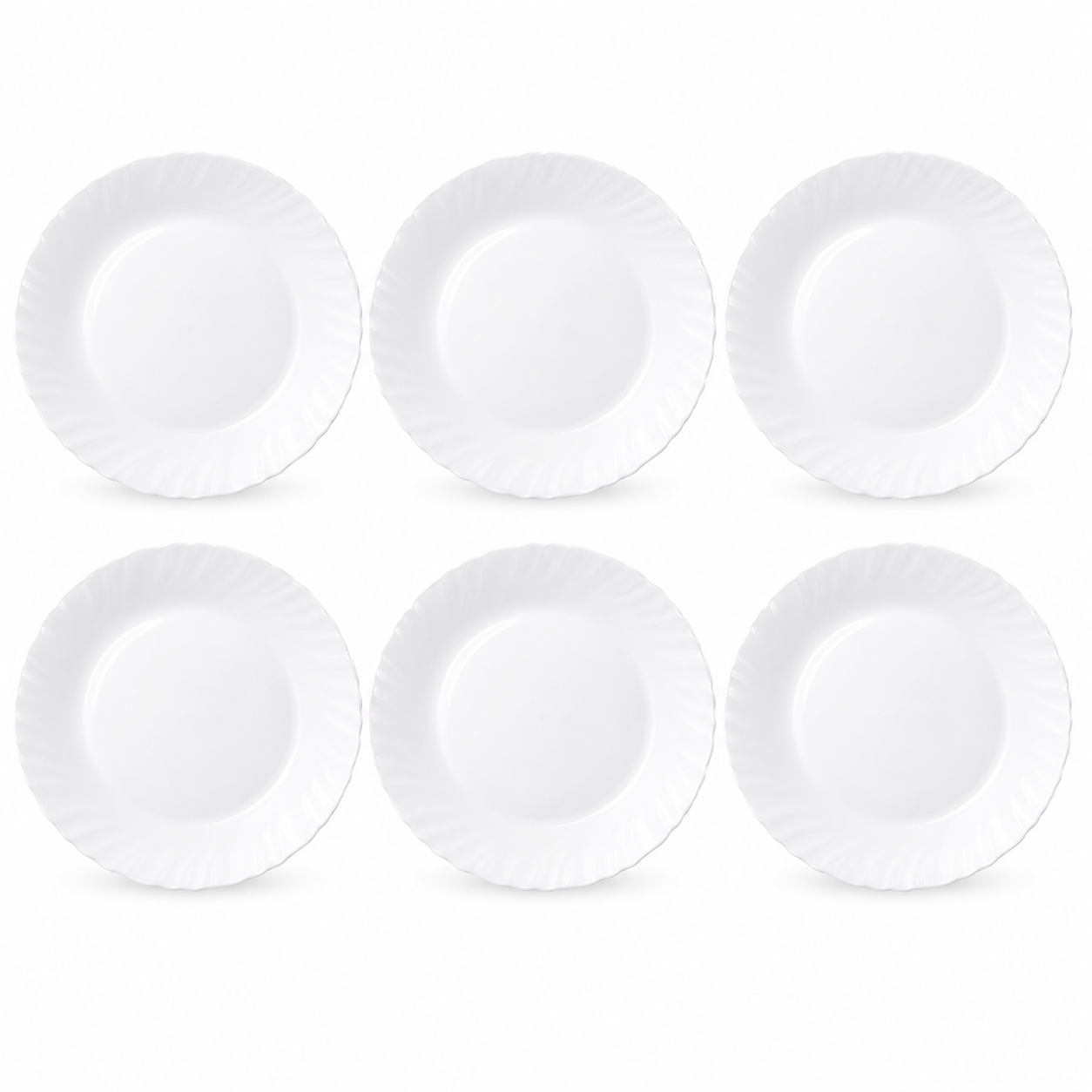 Shon Enterprises Premium White Opal Dinner Plate Set – Set of 6 Large 10 Inch (27cm) White Plates – Elegant Everyday Dining Plates for Home, Restaurant & Catering Use